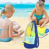 Foldable Storage Bag Large Capacity Beach Bag Transparent Mesh Design Lightweight Swimming Backpack Beach Toy Organizer