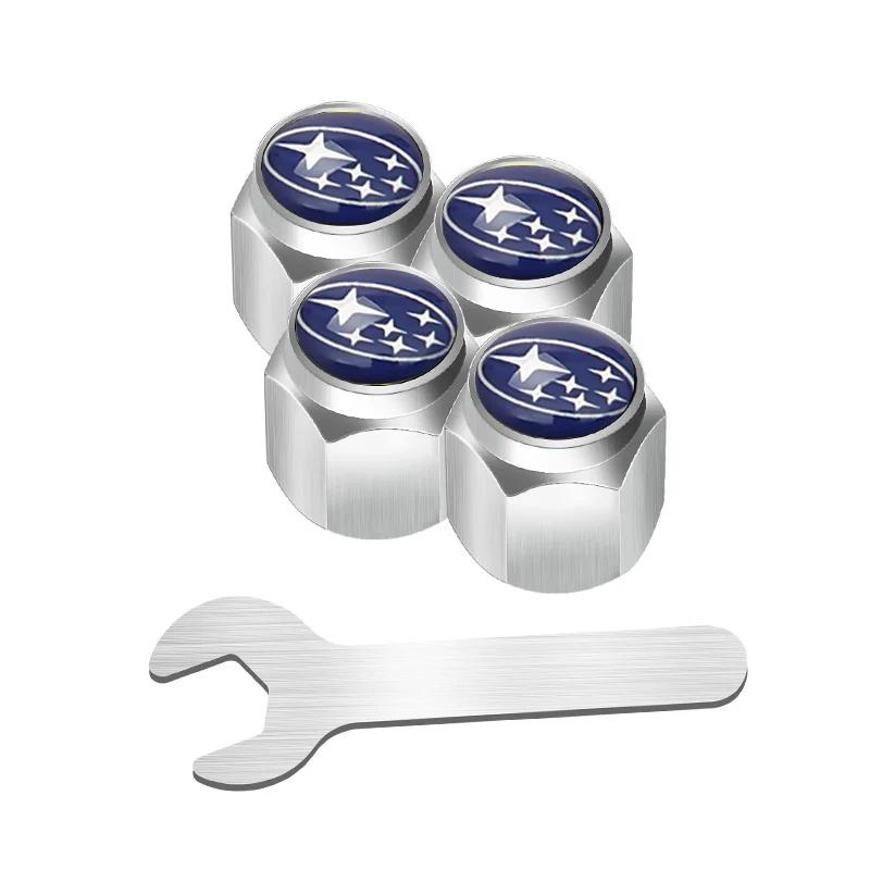For Subaru ASCENT BRZ FORESTER IMPREZA LEGACY LEVORG OUTBACK STI TRIBECA Alloy Car Wheel Tyre Tire Valve Stem Caps with Wrench oi3
