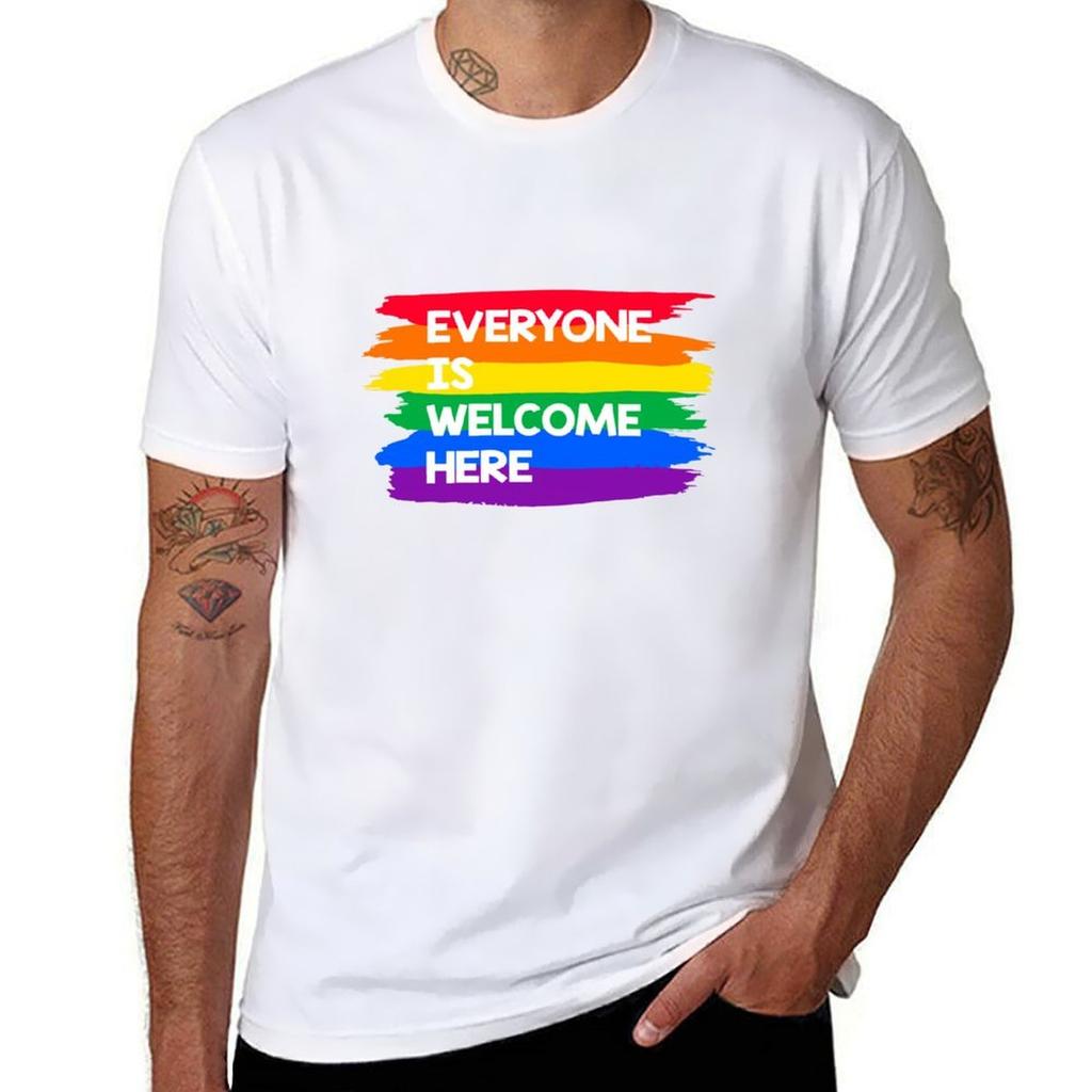Everyone Is Welcome Here Tshirt Fashion Print Casual Short Sleeve