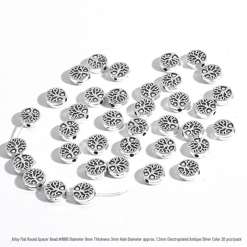 Ručně vyráběné slitinové ploché kulaté distanční korálky pro DIY šperky, náramky, náhrdelníky, spojovací přezky, materiálové doplňky