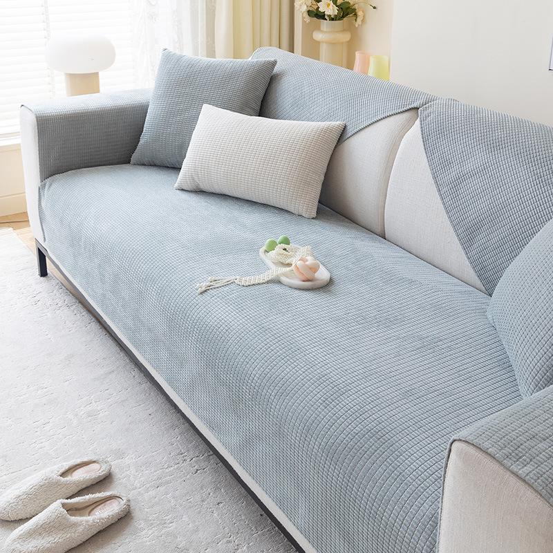 Living Room Decoration Sofa Cushion Chenille Textures Sofa Cover Universal Soft Non-Slip Couch Cover Towel Sofa Protective Mats