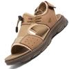 Fashion Leather Sandals Summer Men Casual Shoes Outdoor Men Leather Sandals for Men Beach Shoes Super Light Roman Shoes Size 46 for Male