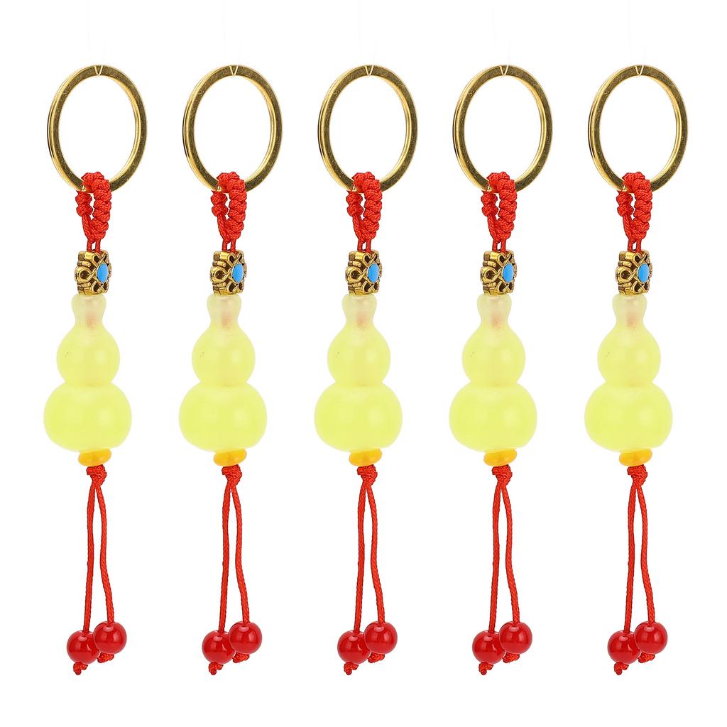 5Pcs Gourd Keychain Exquisite Craft Sturdy Multifunctional Stylish Look Gourd Key Ring for
