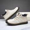 Hand-stitching Leather Men Boots Genuine Leather Casual Leather Shoes Men Ankle Boots