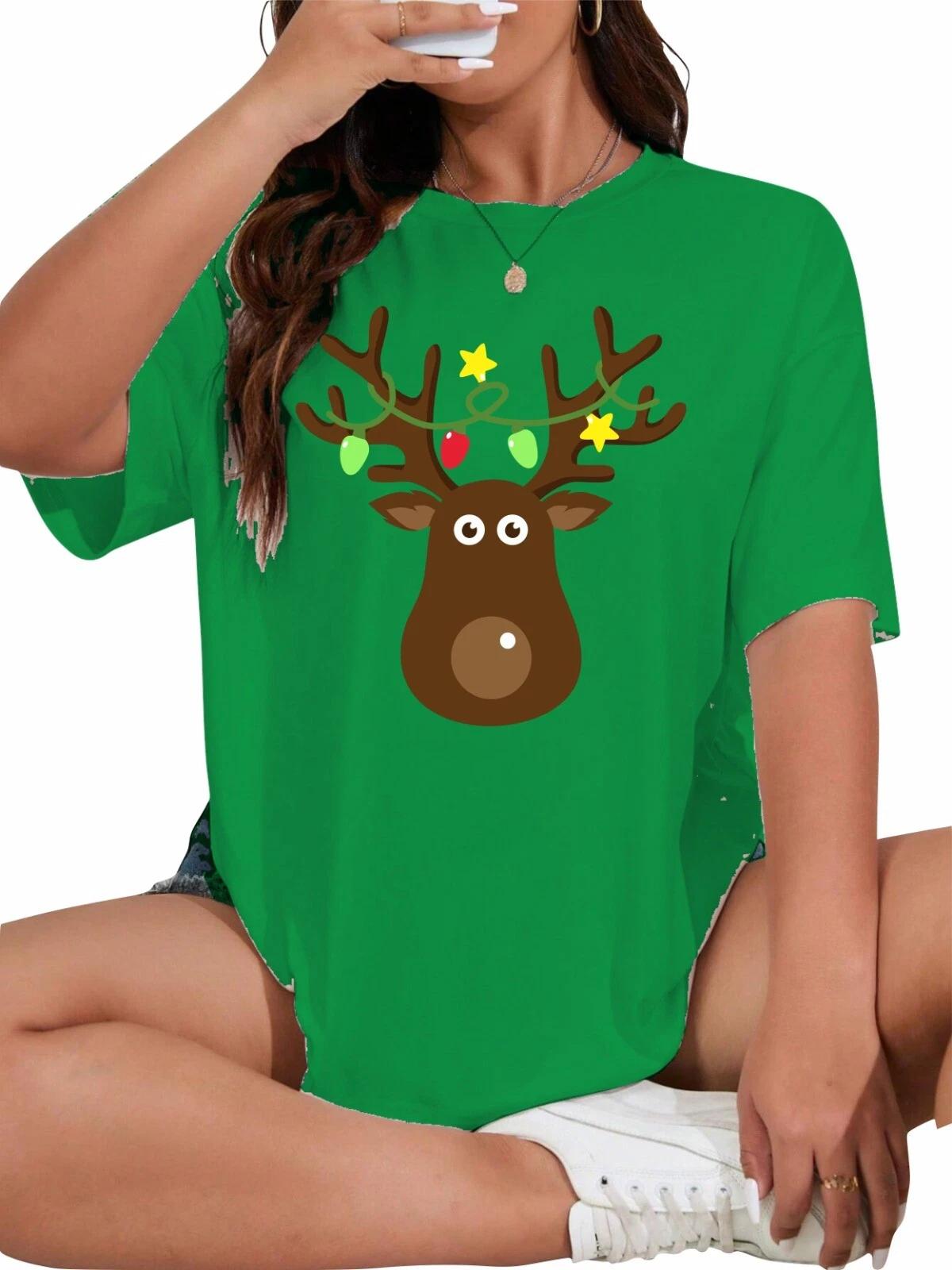 Rudolph The Reindeer Christmas T-Shirt Xmas Christmas Gift Present Girls Women S