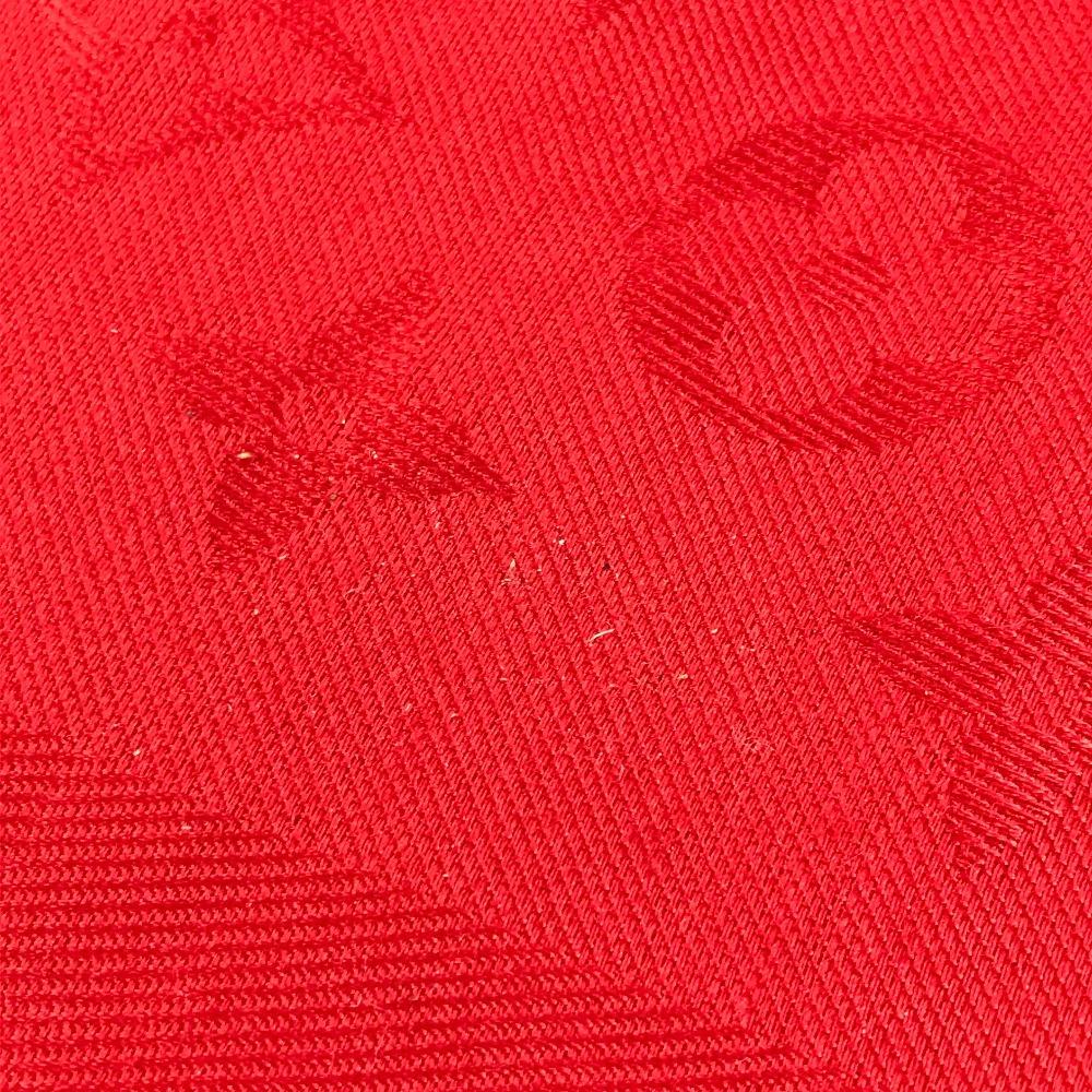 Louis Vuitton Monogram Large format Stole Fringe Scarf shawl wool / silk Red