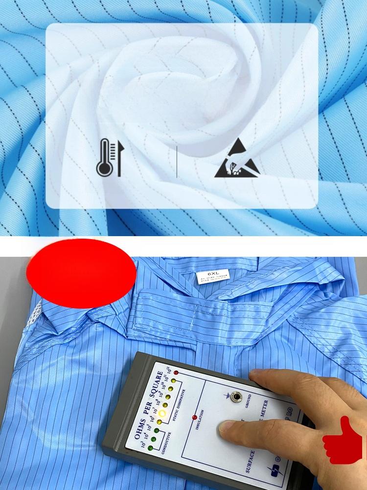 Mono sin pelusa con capucha para hombre y mujer Ropa de trabajo Disipación estática Azul ey Agricultura Traje de limpieza de cuerpo completo