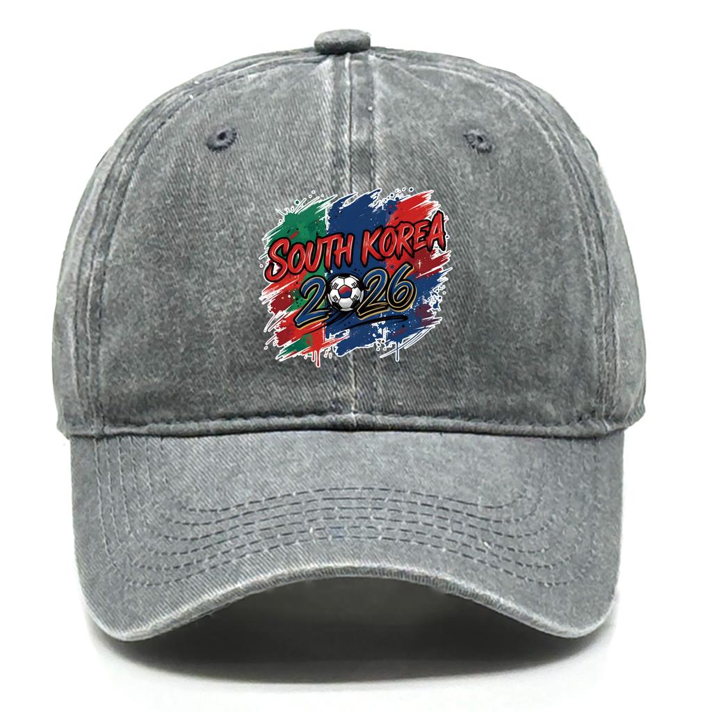 South Korea Flag Printed Baseball Hat Adjustable Sun Hat Unisex With Sweatband Trendy Lightweight Flat Cap For Street Style