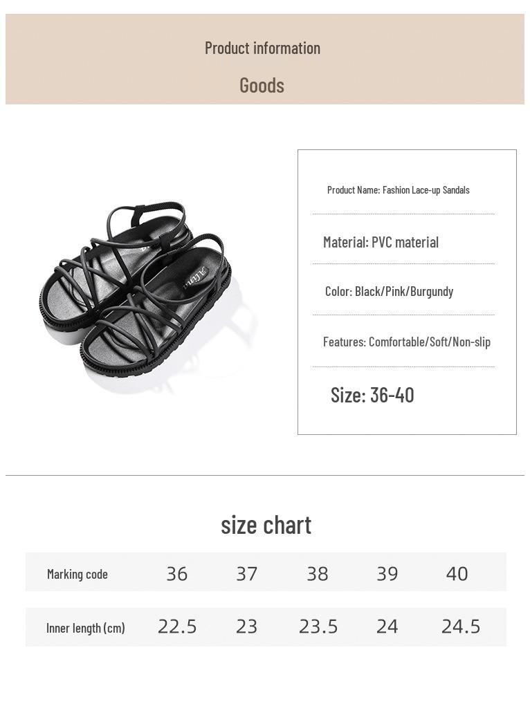 2024 Trendy Thick-Soled Net Red Sandals for Women – Casual Fairy Style Flat Roman Beach Shoes for Students