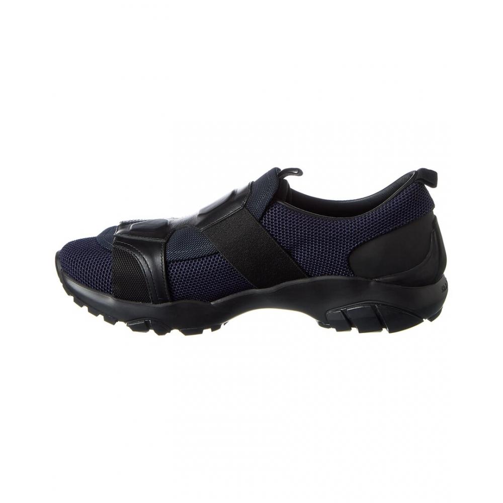 Salvatore Ferragamo Ferragamo Leather Trim Sneaker Blue