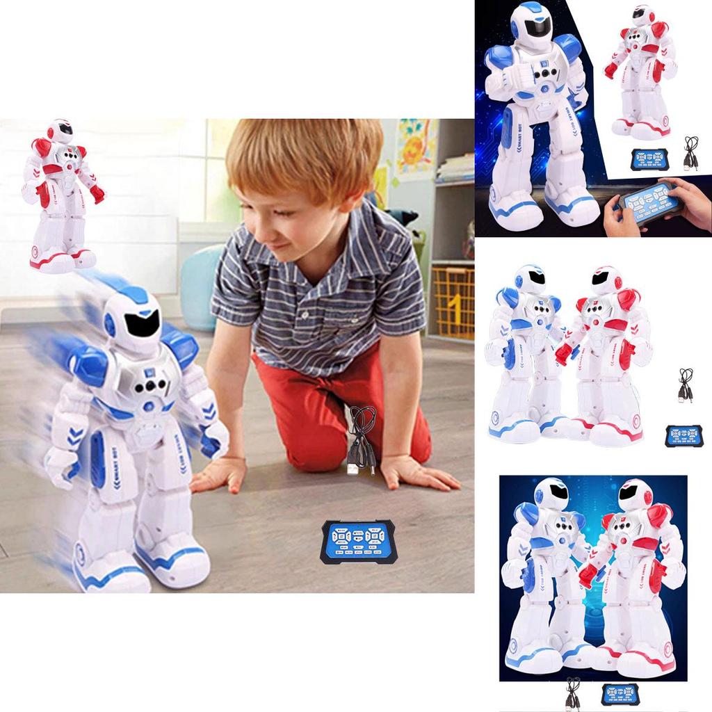 Kids' Intelligent Remote Control New Will Electric Robot Toy Blue/red Educational And Fun Dancing Robot