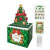 Christmas Money Box for Cash Gift Pull Merry Christmas Money Pull Box with 60 Transparent Bags DIY Holiday Cash Box Surprise Money Holder for