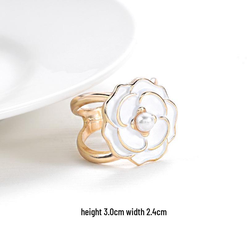 Sciarpa a Scacchi con Camelia di Perle di Alta Gamma e Fibbia per Cintura da Vita per Cappotto