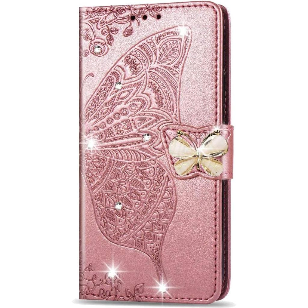 

Case for Samsung Galaxy A05 Stylish Shiny Diamond Wallet Case with Card Holder Kickstand Flip Magnetic Closure PU Leather Cover for Galaxy A05 чёрный