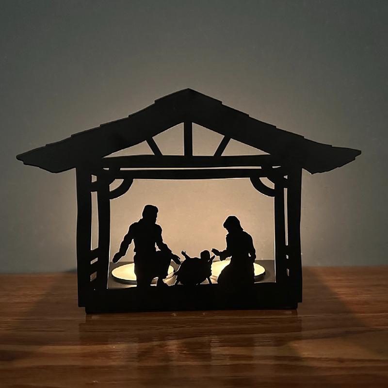 Sfeșnic Scenă Naștere Iron Art Sfeșnic Scenă Naștere Crăciun