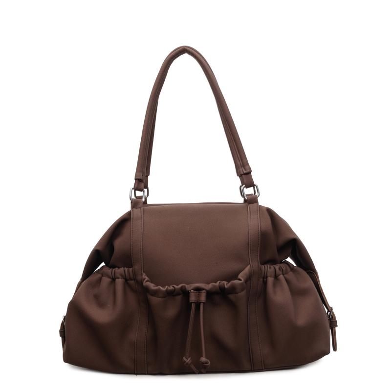 Elegant PU Tote Bag for Women – Fashionable Drawstring Bottom Design with Adjustable Shoulder Strap, Perfect for Work & Daily Use