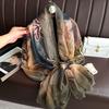 Silk Scarf Folral Women Summer Hijab  Luxury Print Sunscreen Shawl Wraps Bandana Ladies Head Scarves Large Foulard Echarpe