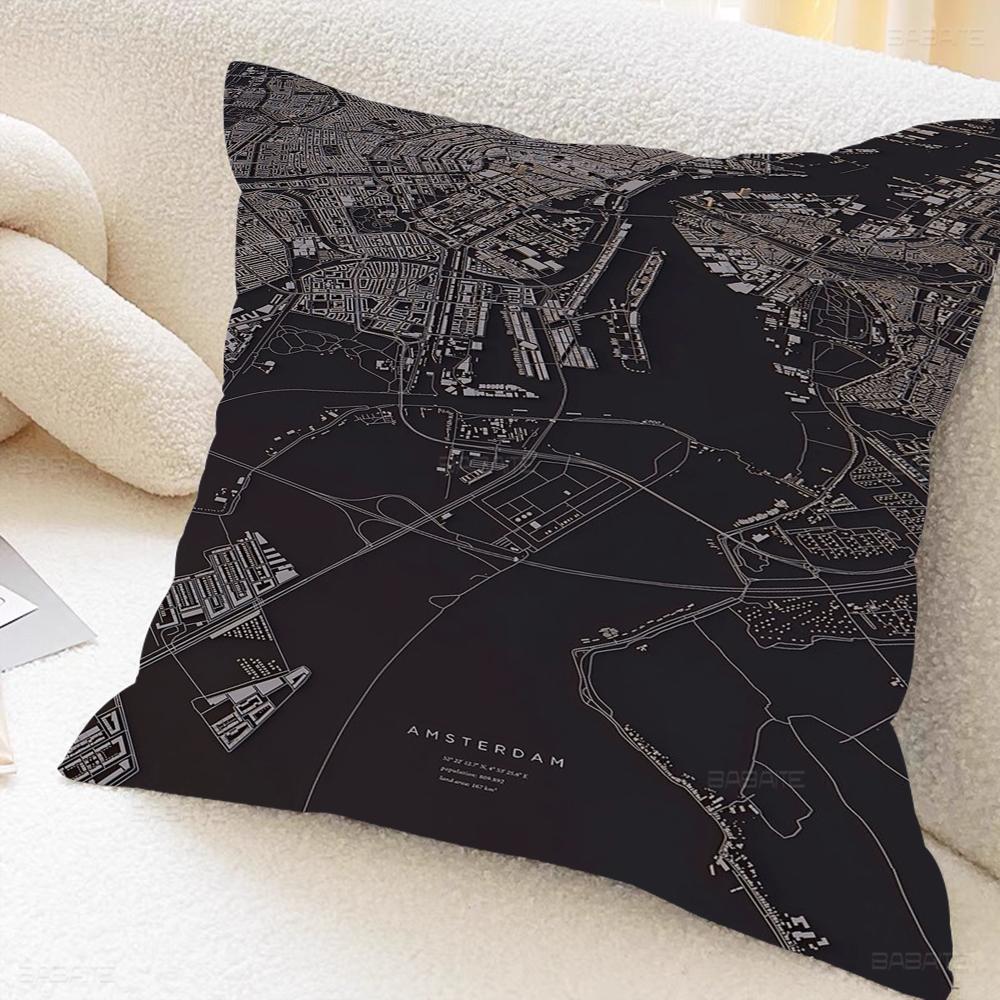 City Urban Route Cushion Cover Pillowcase Upholstery Sofa Throw Pillow Home Decor Pillowcas