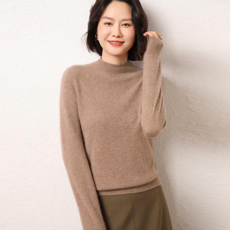 2023 Women's Cashmere Blend High Neck Knitwear - Autumn/Winter Base Layer Sweater
