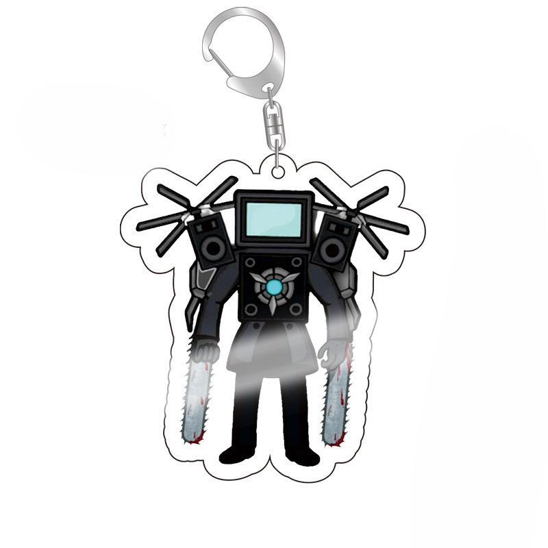 Skibidi Toilet Cameraman Speakerman Acrylic Products Keychain Funny Jewelry Friends Fans Gift Bag Charms Souvenir Accessorie