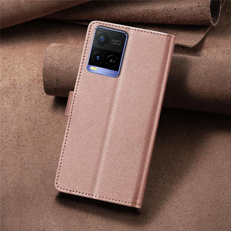 Brieftasche Flip Diebstahlschutzhülle Für VIVO Y33s Y35 Y22s Y21s Y20s Y11 Y12 Y15 Y17 Y21 Y20 Lederhülle RFID-Blockierende Schutztaschen