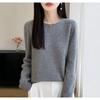 Women's 100% Pure Wool Round Neck Long Sleeve Sweater - Autumn/Winter Casual Loose Fit, Warm and Soft Base Layer.