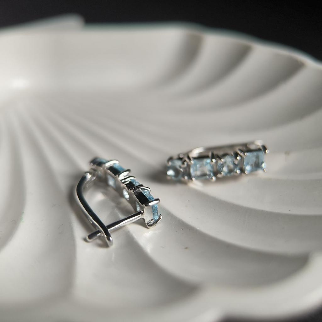 Silberohrringe mit natürlichem Topas 2,725 ct (2179856)