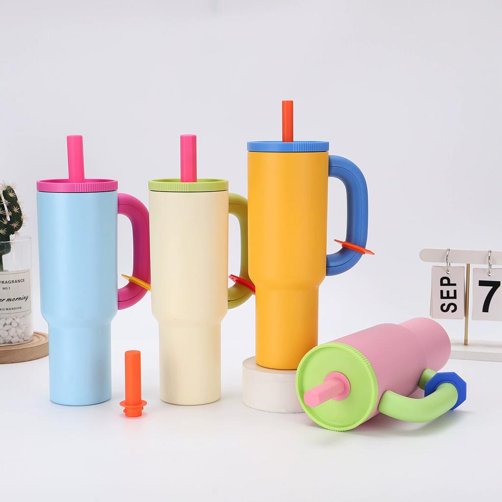 40oz Motorcycle Water Cup Holder Women's Office Coffee Mug Portable Outdoor Handheld Thermal Insulated Water Cup