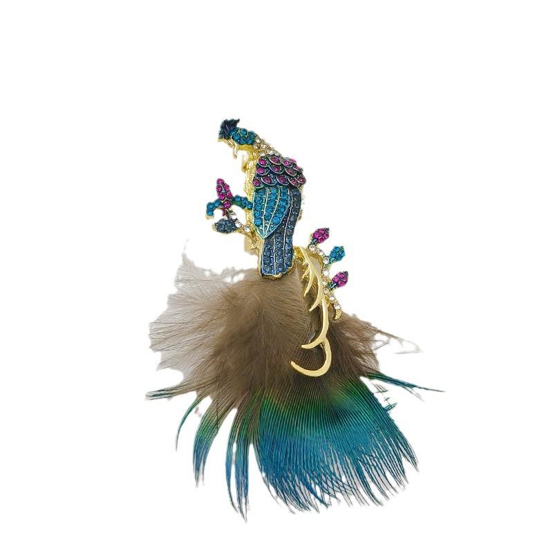 Pfauen Brosche Damen Exquisite Anstecknadel Corsage Anti-Exposure Kleidung Accessoire