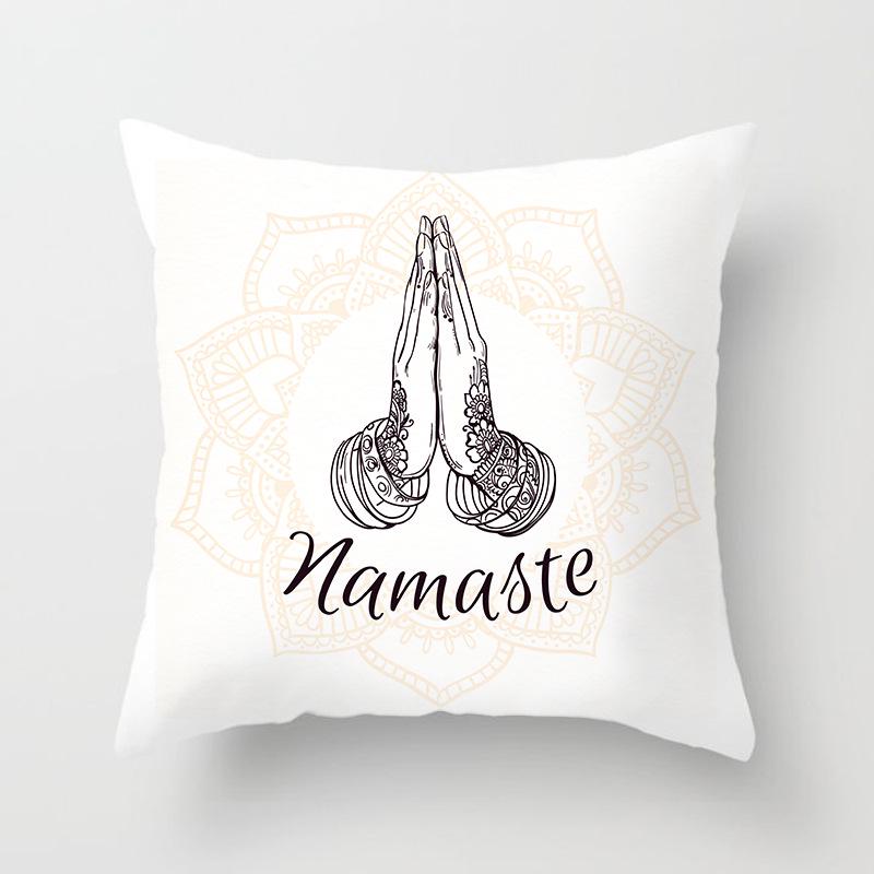 Black and White Ethnic Style Elephant Print Car Cushion Cover Sofa Pillow Cover Homewares