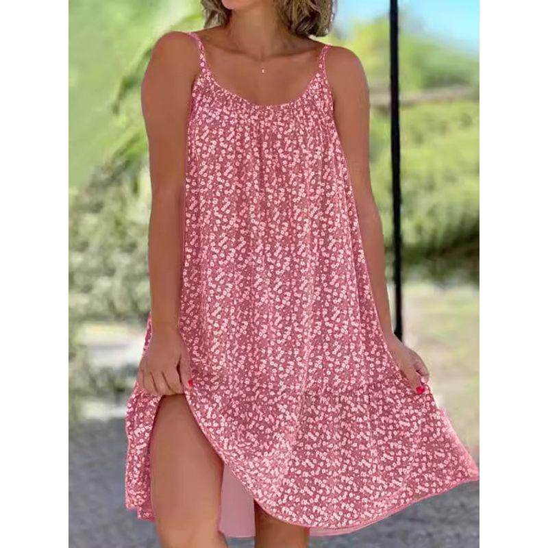 Floral Sleeveless Camisole Vest Dress Floral Sleeveless Sling Vest Dress