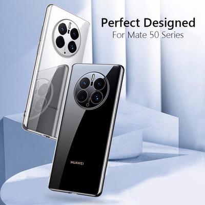 Luxury Plating Soft Clear Back Cover On For Huawei Mate 50 Pro Mate50 Pro Phone Case Fundas Capa