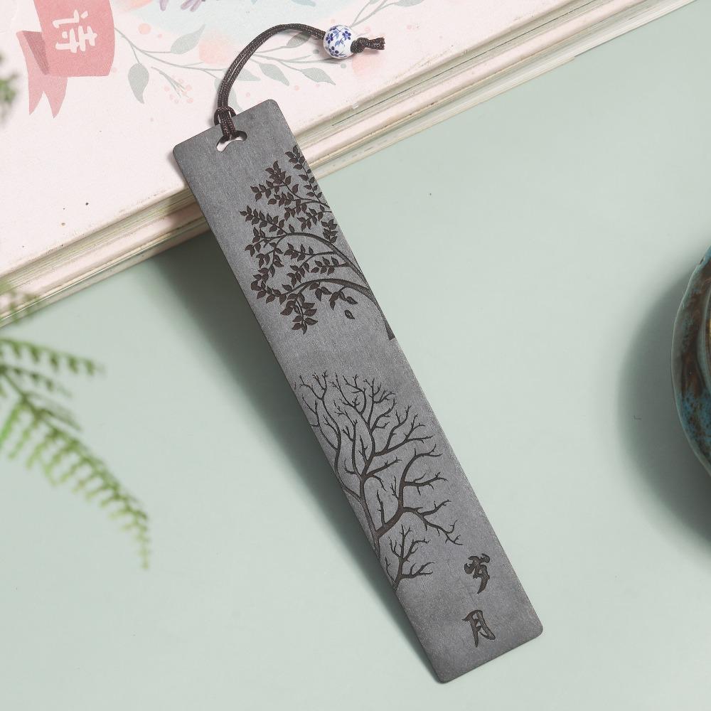 Wooden Book Clip Chinese Style Carving Mahogany Retro Wooden Bookmark Students Gift