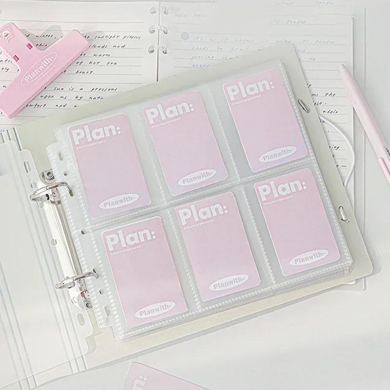 Kawaii Kpop Photo Card Binder 3 Inch Idol Photocard Album with 4/6/9 Grid Slots Capacity Pvc Storage Book for Korean Idol Cards