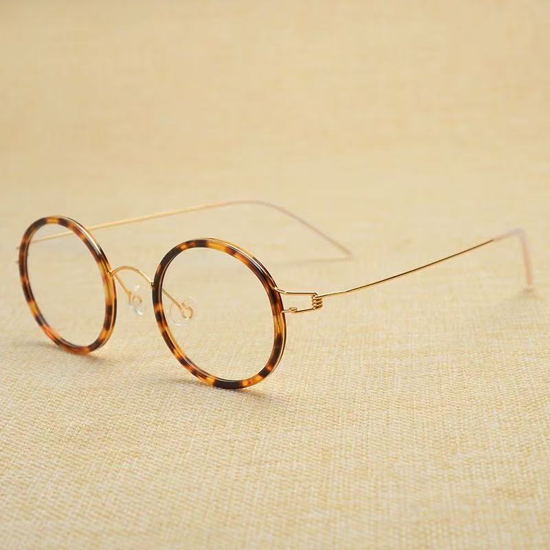 

Denmark Brand Titanium Round Glasses Frame Handmade Men Women Screwless Eyewear Ultralight Eyeglasses Fashion Eyeglass Frame New