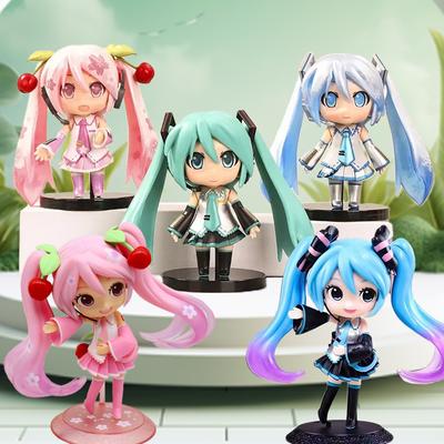 Figurine Anime Japonaise Hatsune Miku fille kawaiii Modèle PVC Poupée Collection Jouets de Noël bureau d'ordinateur décoration de gâteau mignonne
