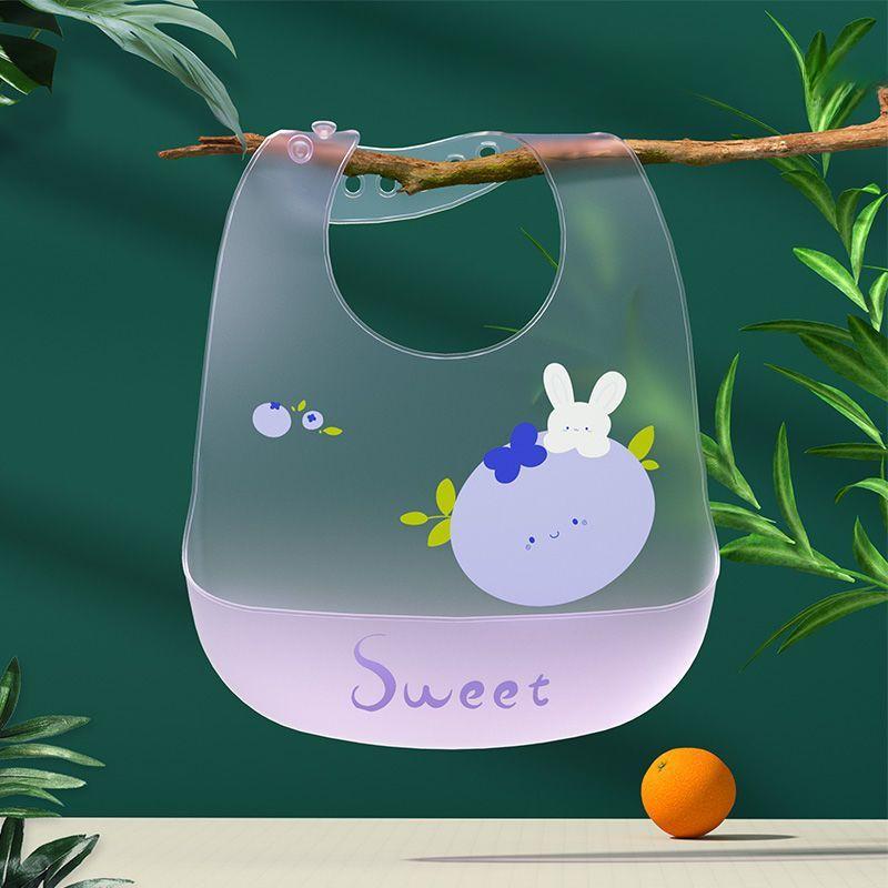 Soft Silicone Baby Bibs Cute Cartoon Animal Kids Bib Girl Boy Adjustable Burp Cloths Baby Waterproof Feeding Stuff