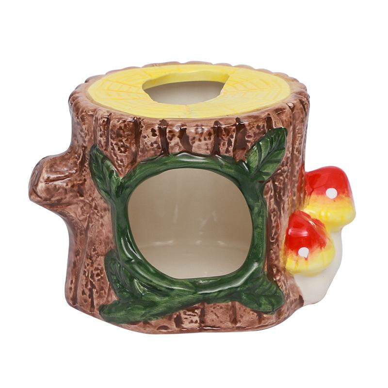 New Four Seasons Universal Forest Tree Stump Mushroom Hamster Nest Creative Hamster Ceramic Nest Cool Sleeping Nest for Pets