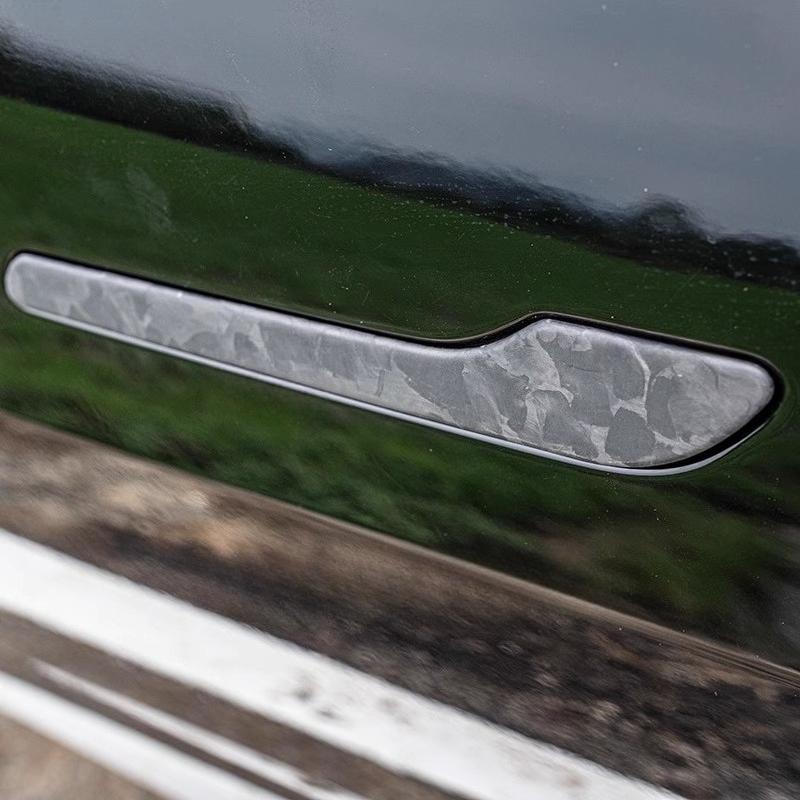 For Tesla Model 3/Y Real Dry Carbon Fiber Door Handle Sticker Renewed Handle Interior Accesorios Para Auto Car Accessories Tools
