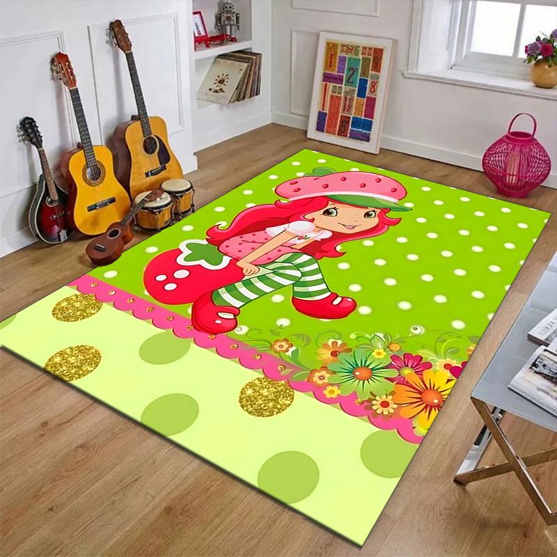 1pc Princess Strawberry (4) Design Printed Area Rug Carpet for Bedroom Living Room Home Decor Rugs Mat Non Slip Mat Rug for Bedside