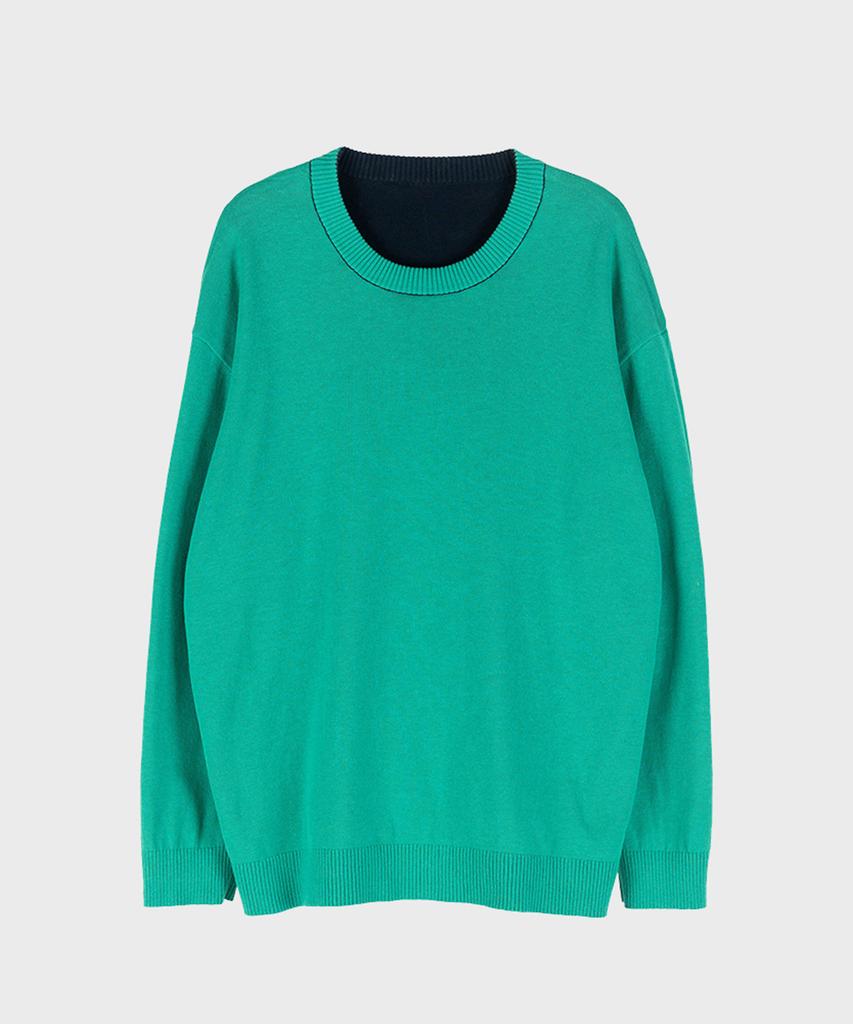 PREF Navy Reversible Cotton Sweater