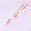 European and American Jewelry Cross Queen Head Pendant Necklace Femininity Multi-layer Rose Necklace