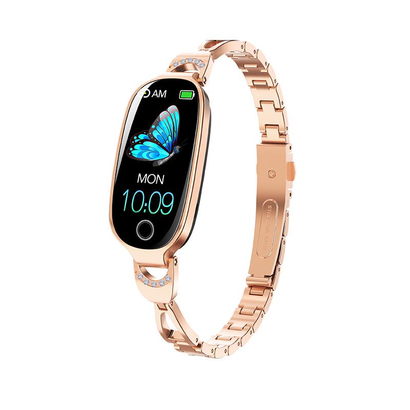 F81 Women's Smartwatch: Glucose, Blood Pressure, Heart Rate, Temperature Monitor with Pedometer & Call Alerts