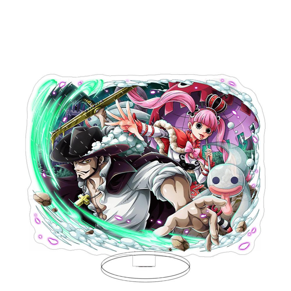 Stand Acrilico Grande Ornamenti Cartone Animato Pirata Luffy Sauron Espositore da Tavolo Spettacolo di Fumetti Vendita All'Ingrosso Consegna