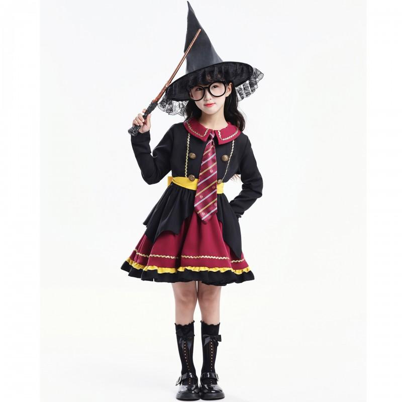 S-XL Kids Harry Wizard Cosplay Costume Parent-Child Matching Outfit Girls Halloween Stage Play Dress