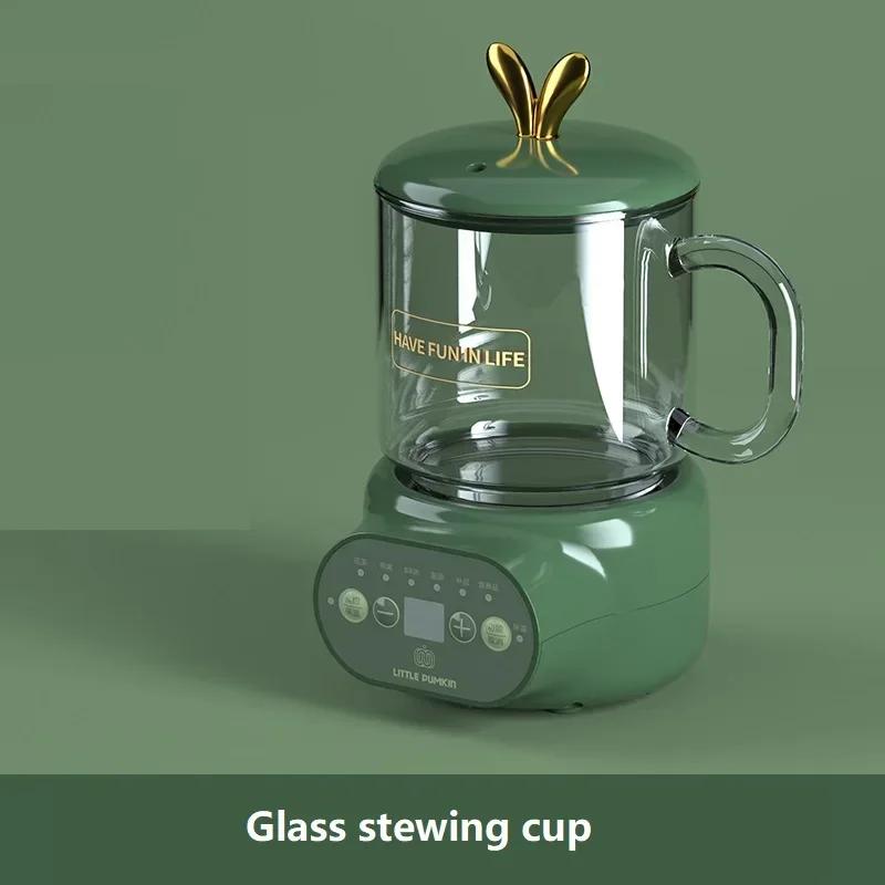 220V 600ML Mini elektrický hrnec na dušení Kancelářský čaj Kaše Mléko Ohřívač Voda Konvice Keramický/Skleněný Zdravotní hrnec na polévku