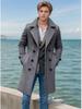 Men's Multi-color Wool Mid-length Windbreaker Coat