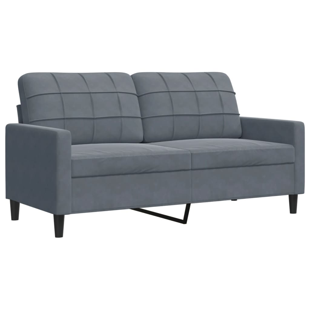 2 Seater Sofa Dark Grey 140 cm Velvet