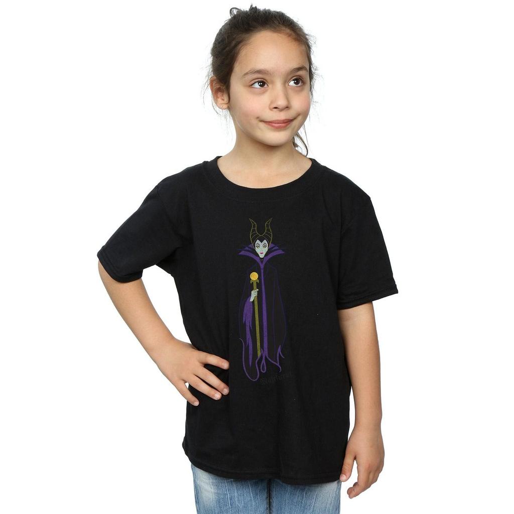 Disney Girls Sleeping Beauty Classic Maleficent Cotton T-Shirt
