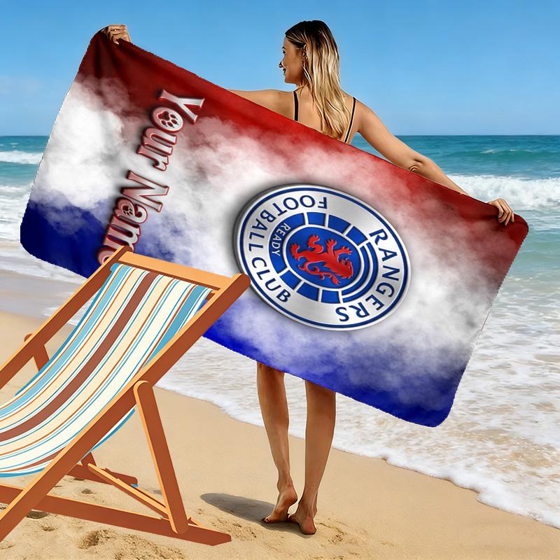 Name Custom Rangers fc Logo Print Beach Towel, Large Soft Quick Dry Towel for Beach Camping Swimming